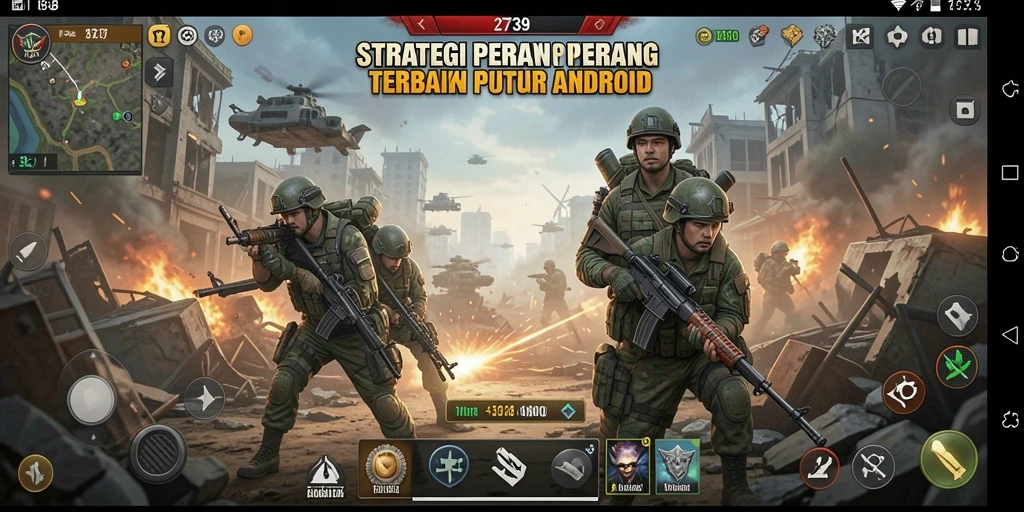 Tangkapan layar gameplay epic dari 2739 menunjukkan pertempuran strategi.
