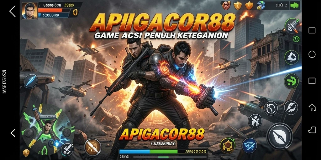 Tampilan gameplay menegangkan dan interaktif dari APIGACOR88.