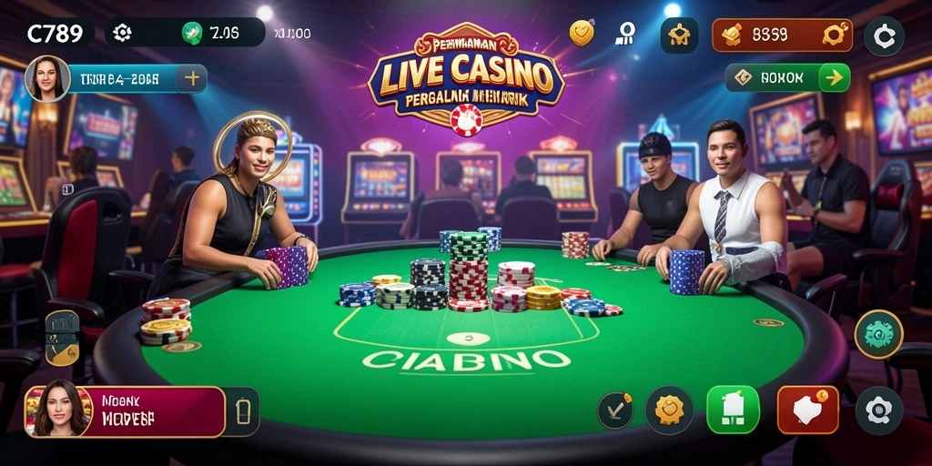 Tampilan gameplay C789 yang mendebarkan dalam suasana Live Casino.