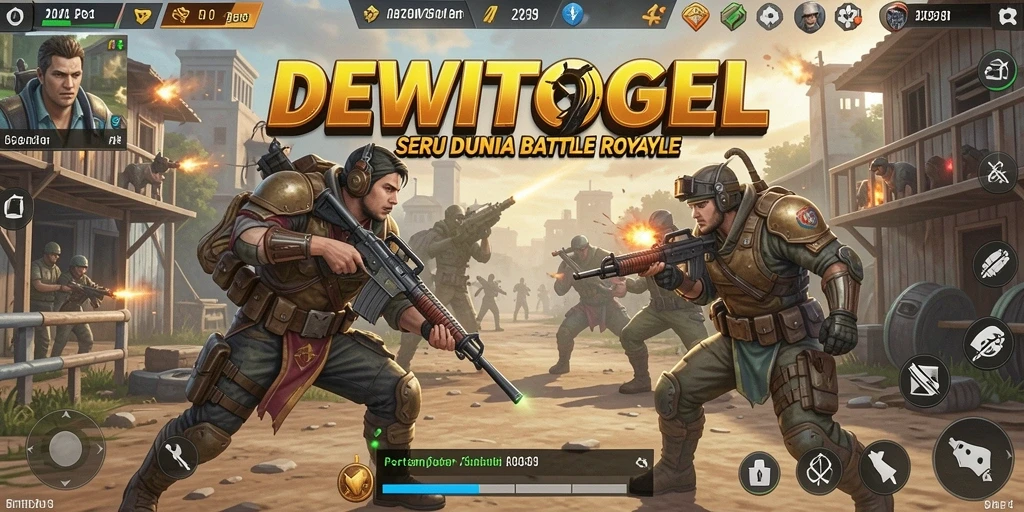Tampilan intensitas pertempuran di DEWITOGEL, menampilkan aksi Battle Royale yang mendebarkan.