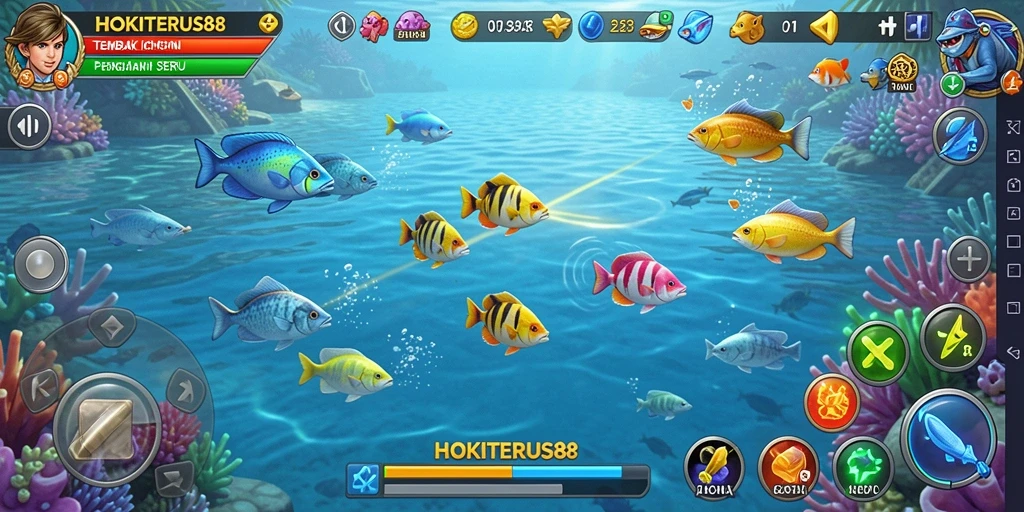 Gameplay HOKITERUS88 yang seru dan menantang saat menembak ikan.