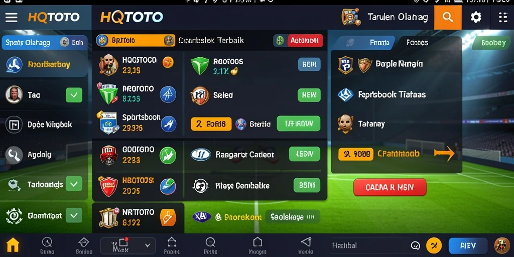 Tampilan antarmuka HQTOTO yang menarik saat bermain taruhan olahraga.