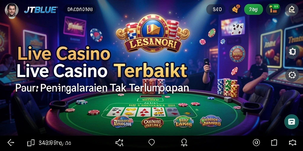 Tampilan gameplay JTBLUE yang mendebarkan di kasino langsung.