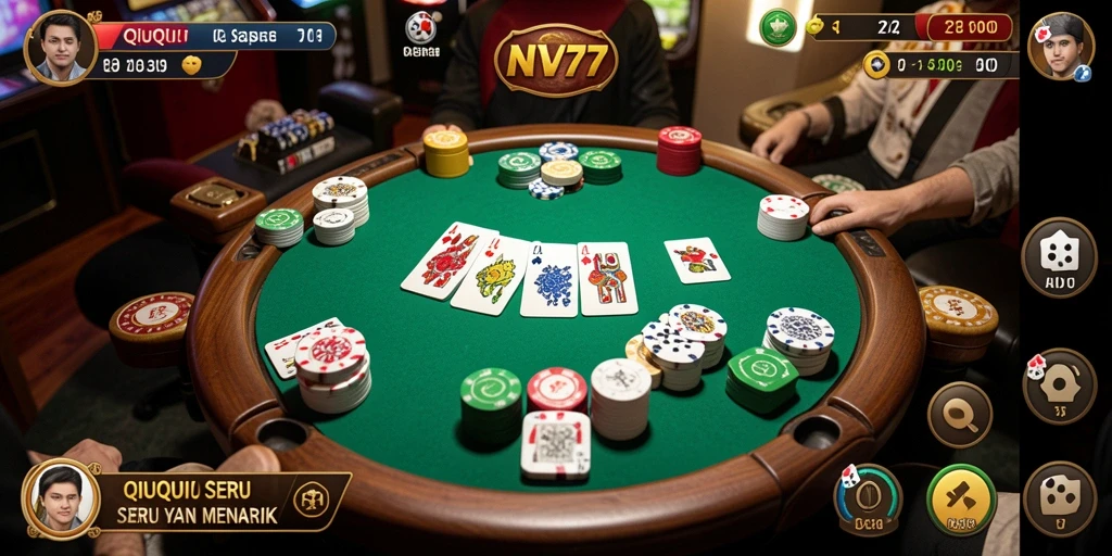 Tampilan gameplay QiuQiu yang seru dan menarik di NV77.