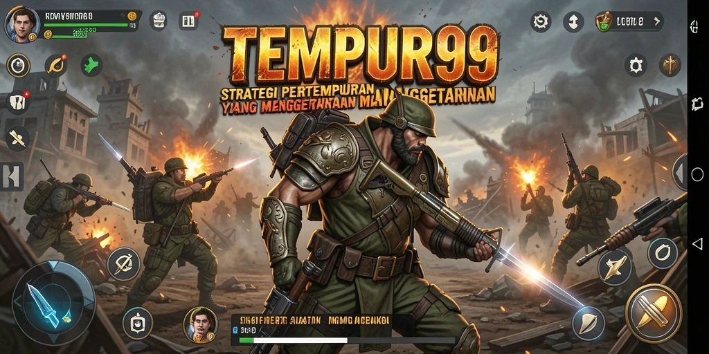 Menggambarkan gameplay <strong>TEMPUR99</strong> yang menegangkan dan strategis saat pemain mengatur taktik mereka.