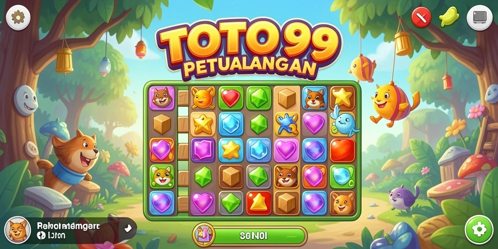 Tampilan gameplay seru TOTO99 dengan tantangan Match-3 yang menarik.